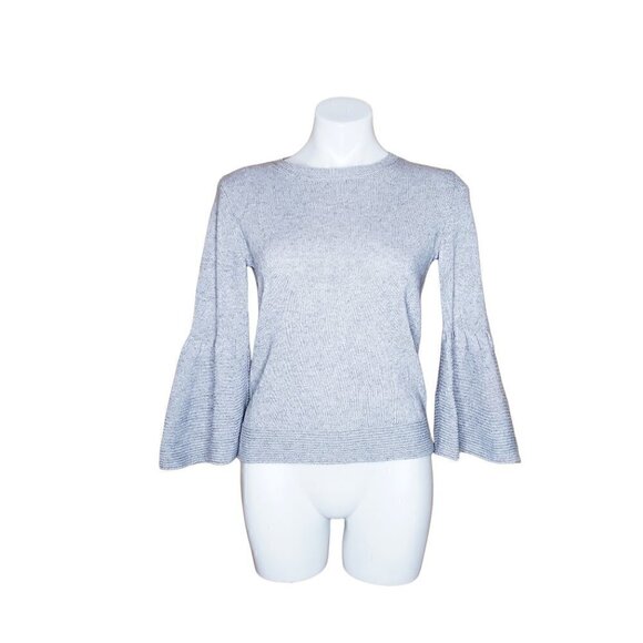 Banana Republic Italian Yarn Gray Pullover Sweater Bell Sleeves - Picture 1 of 3